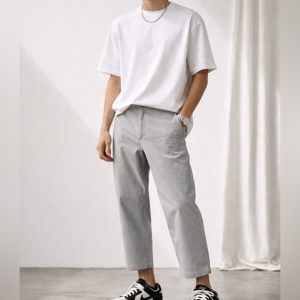I Love Ugly Hi Stranger Pants Mens Large Gray Cropped Streetwear Chinos Made USA